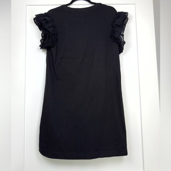 All Saints Senna Adelaide T-Shirt Dress Tiered Ruffled Eyelet Sleeves Size Small - Picture 9 of 10